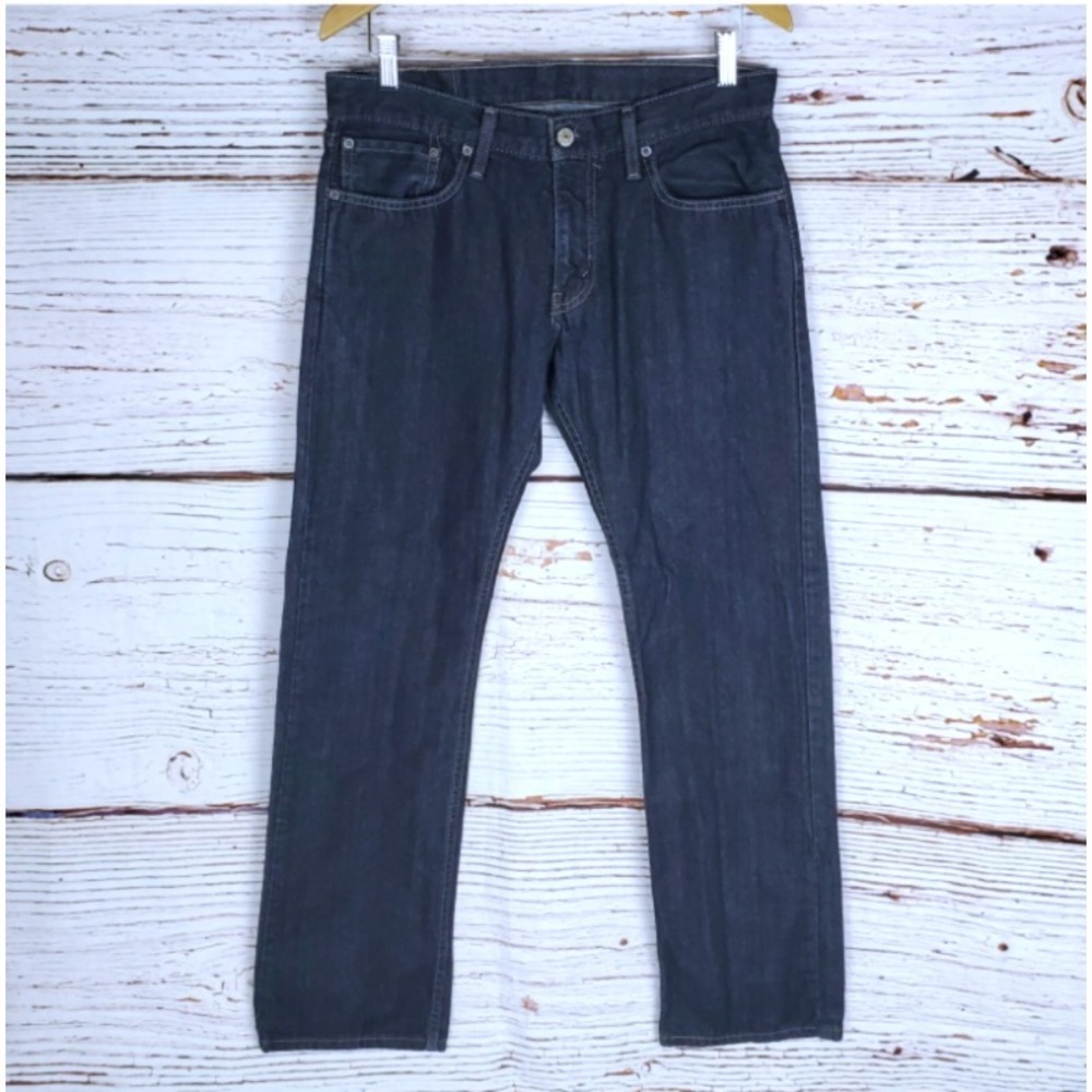Levi's 514 Straight‎ Leg Jeans Men's Size 32x32 Low Rise Blue Dark Wash Denim